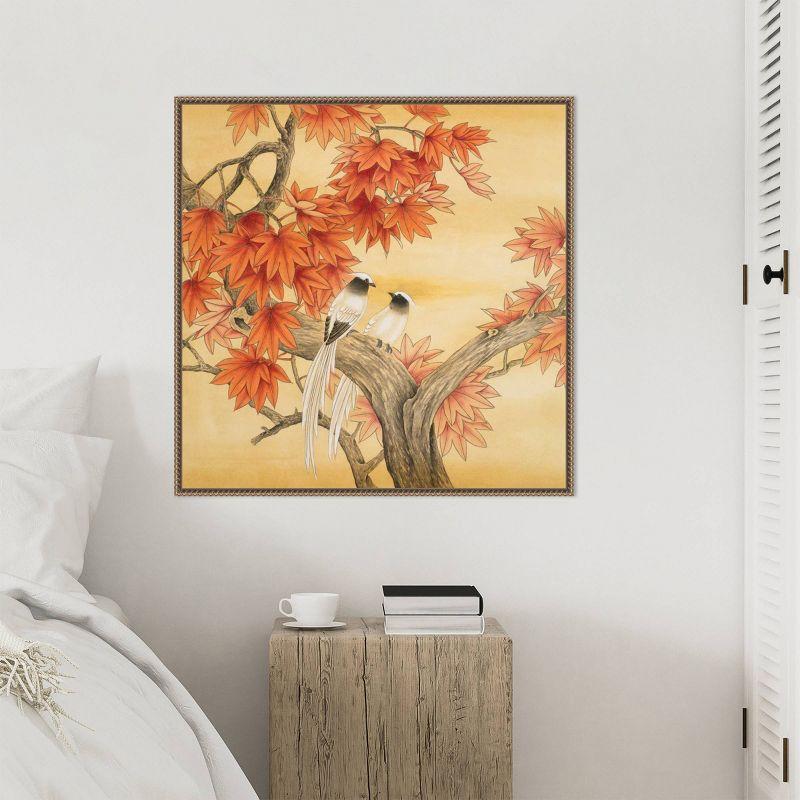 30"x30" Love Birds I by Llc Urban Pearl Collection Framed Canvas Wall Art Print Bronze - Amanti Art: Modern Style, Polystyrene Frame