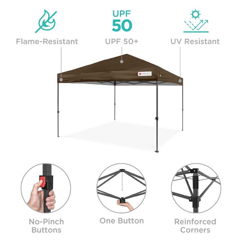 Best Choice Products Best Choice Products Easy Setup Pop Up Canopy W/ 1-Button Setup, Wheeled Case, 4 Weight Bags