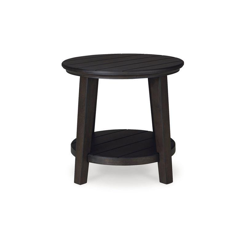 Signature Design by Ashley Celamar Modern Farmhouse End Table with Lower Shelf, Dark Brown