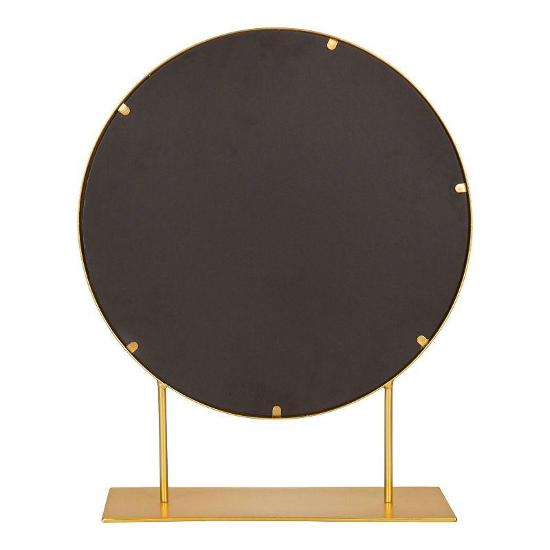 18" x 22" Rouen Round Wall Mirror Gold - Kate & Laurel All Things Decor: Freestanding, Metal Frame, Modern Decor