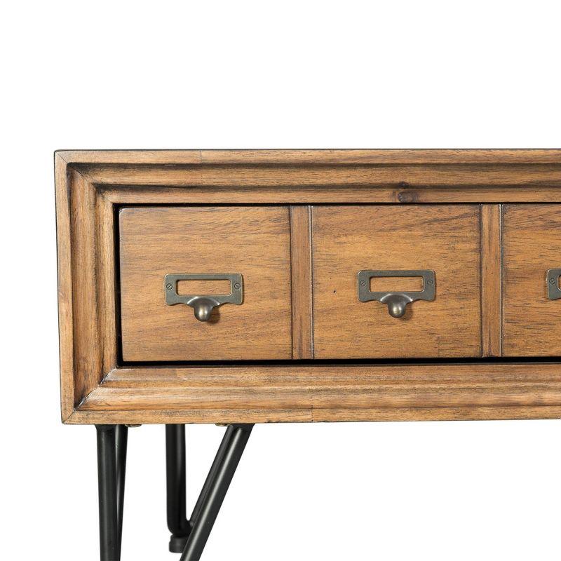 Tanner Sofa Table Light Walnut - Picket House Furnishings: Storage, Hairpin Legs, Apothecary Drawers