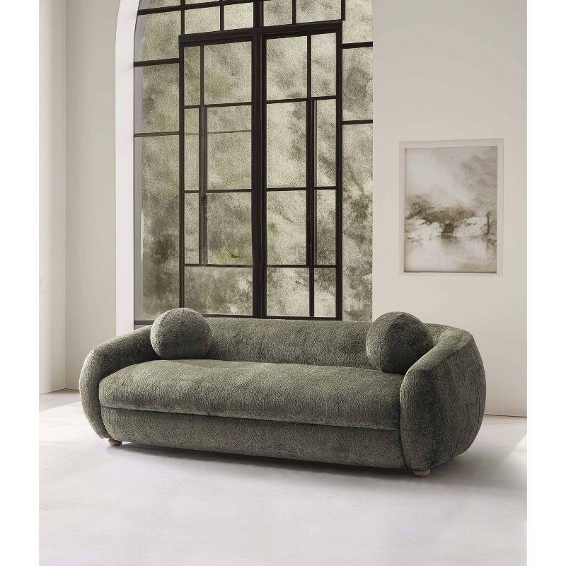 Manhattan Comfort 85.8" Tribeca Modern Chenille Upholstered Sofa Olive Green