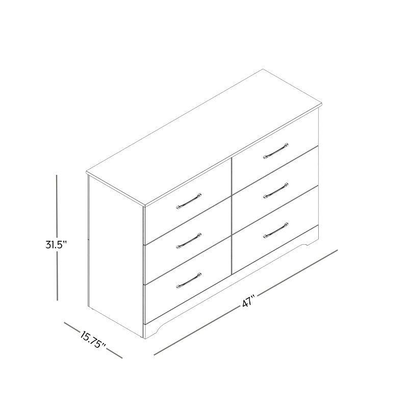 Galano Layton Dusty Gray Oak 6 Drawer 47.2 in. Wide Dresser (Sturdy, Effortless Assembly with Interlocking Drawers)