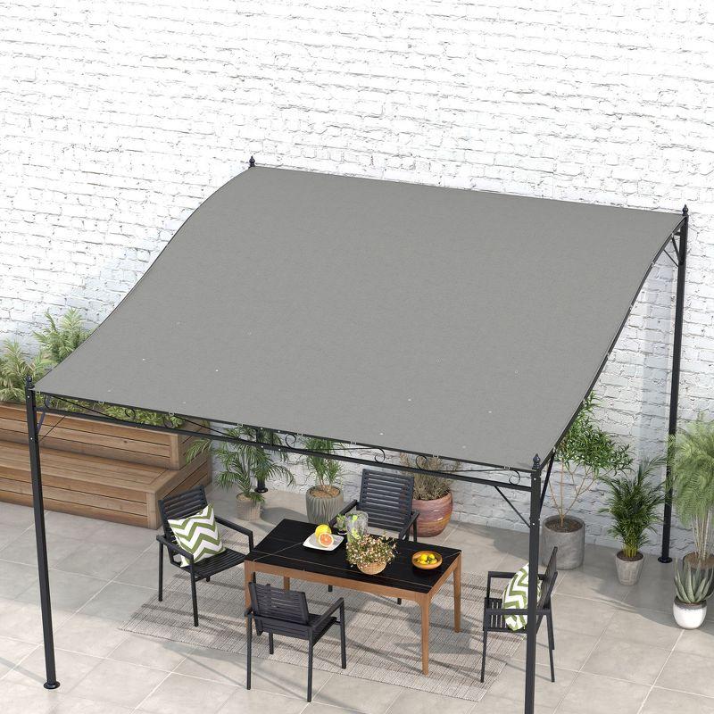 10 ft x 10 ft Dark Gray Polyester Pergola Canopy Replacement