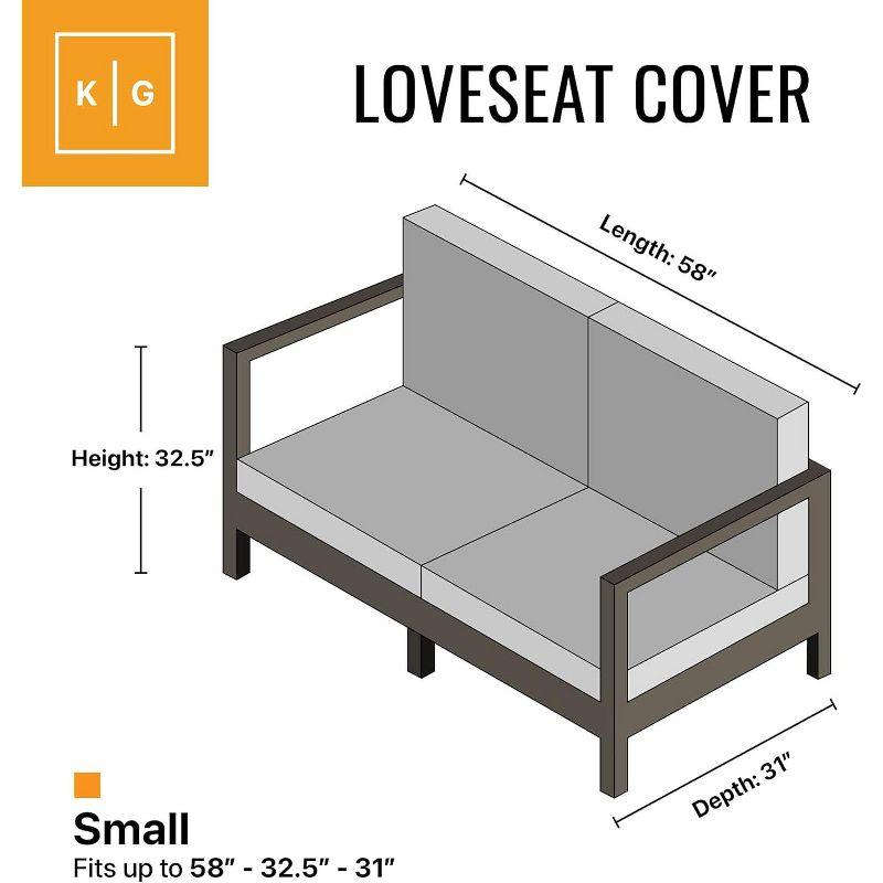 Love Seat Outdoor Furniture Weatherproof Cover - 58" x 32.5" x 31" - Brown