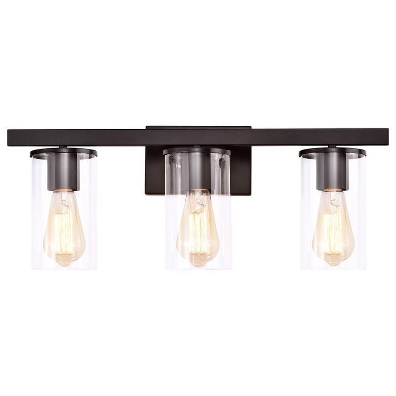 C Cattleya 3 Light Bathroom Vanity Light Oil-rubbed Bronze with Glass Shade