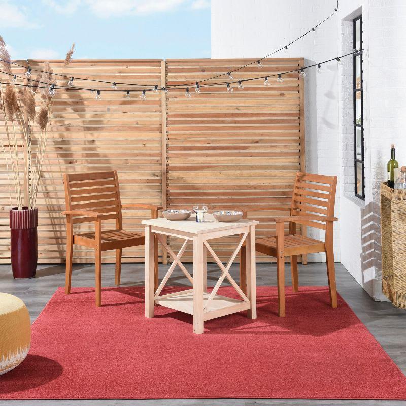 Nourison Essentials 5' x Square Brick Red Indoor/Outdoor Rug