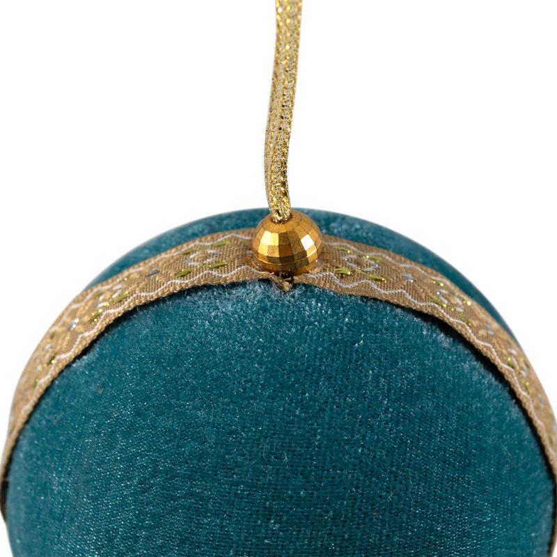 Northlight Velour Christmas Ball Ornament - 3.25" - Teal Green