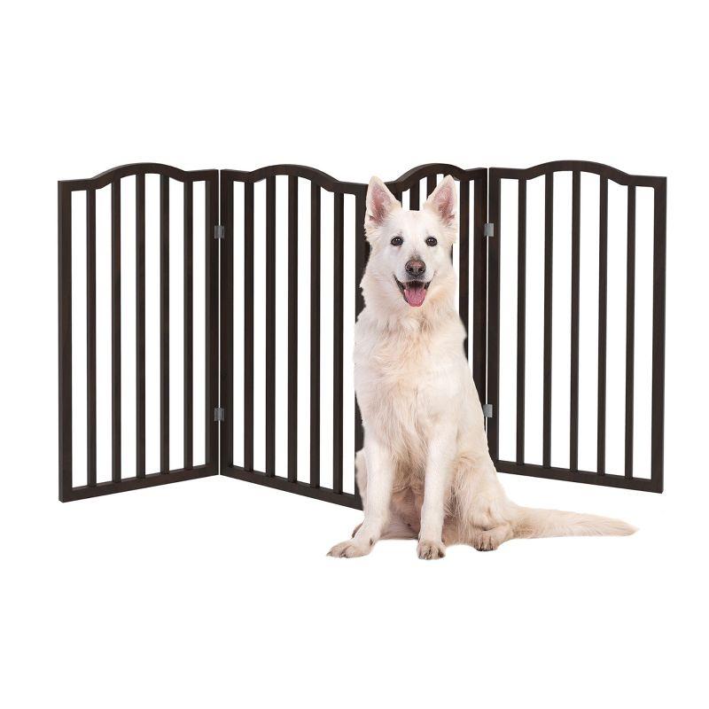 Pet Adobe Freestanding Pet Gate for Dogs and Cats - Dark Brown