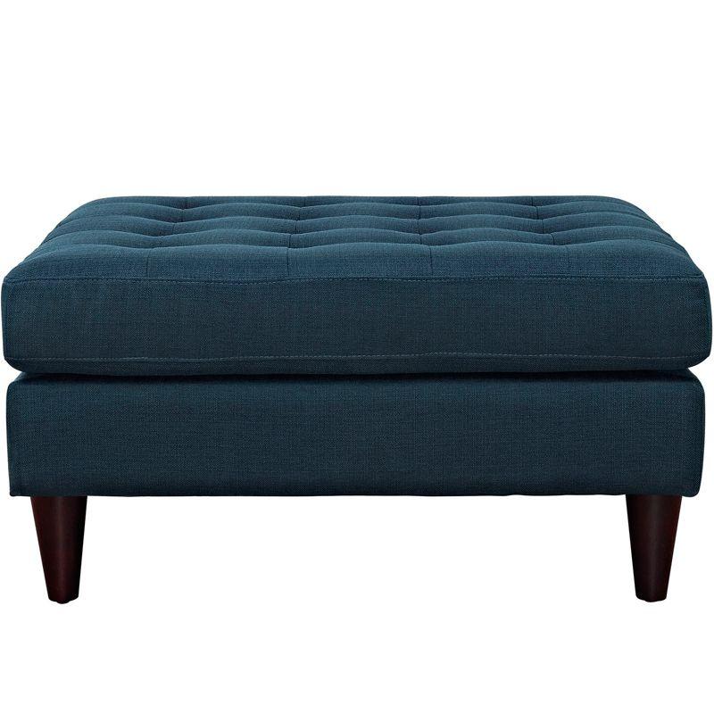 Azure Blue Tufted Polyester Cocktail Ottoman, 35.5"