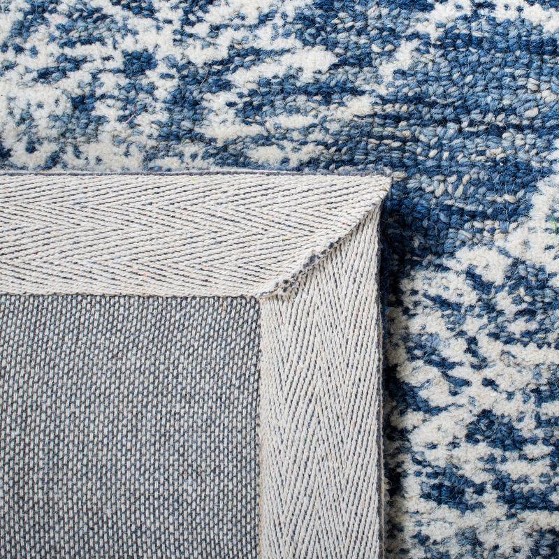 Handmade Blue Wool 8' x 10' Tufted Rectangular Area Rug