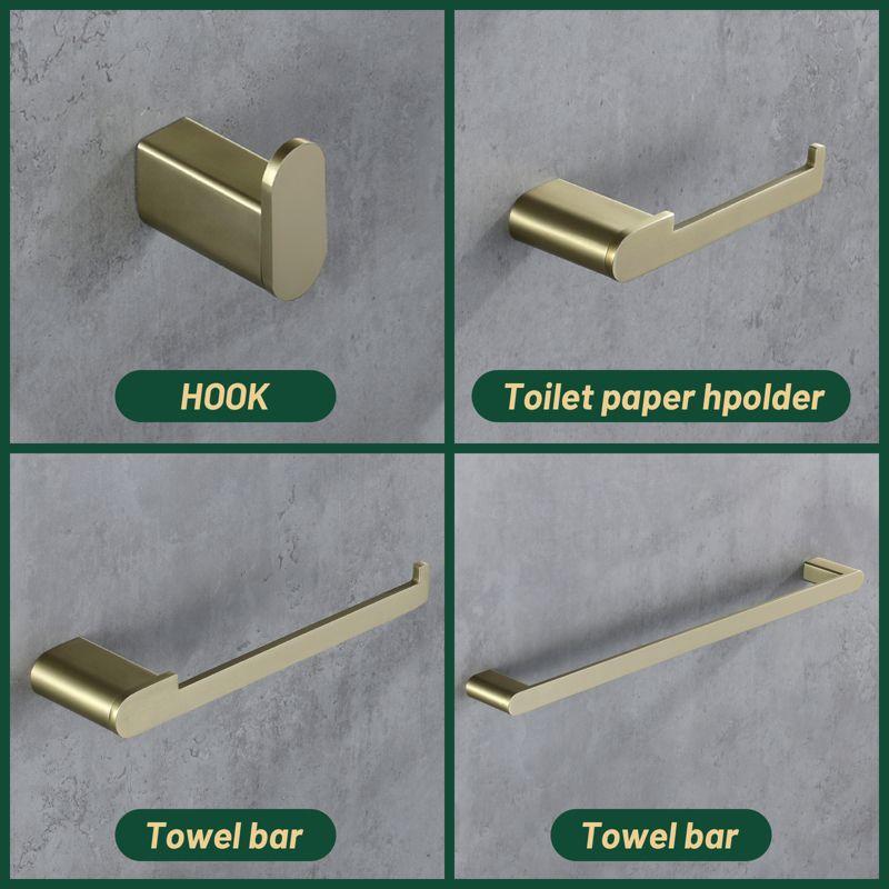 Cobbe Bathroom Hardware 4-Piece Set, Brushed Gold Bathroom Accessories Set with Towel Rack, Hand Towel Bar, Towel Hook, Toilet Paper Holder