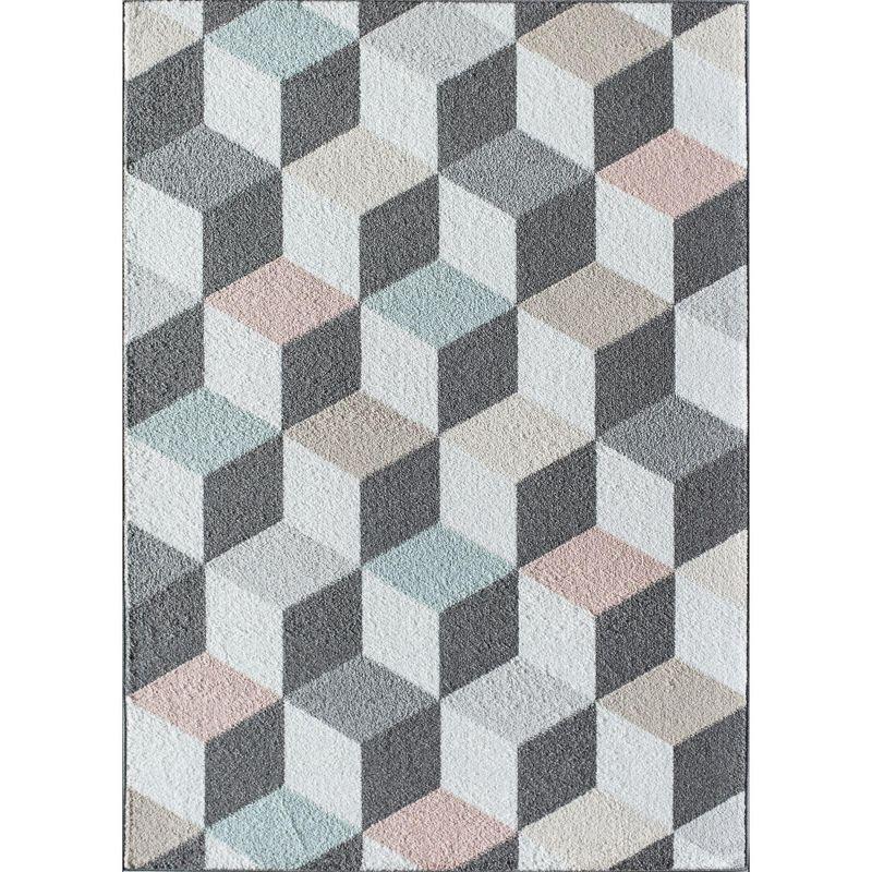 Earl Grey 8' x 10' Geometric Gray Synthetic Area Rug