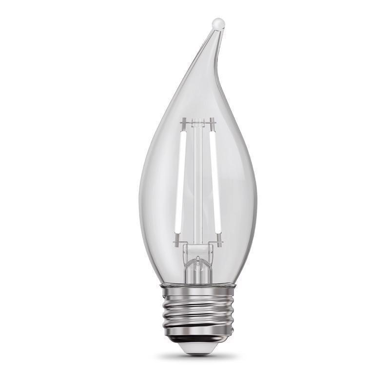 Feit LED Filament BA10 E26 (Medium) Filament LED Bulb Soft White 60 Watt Equivalence 2 pk