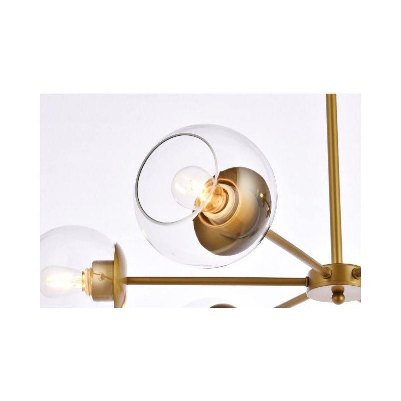 Elegant Lighting Briggs 30 inch pendant in brass with clear shade