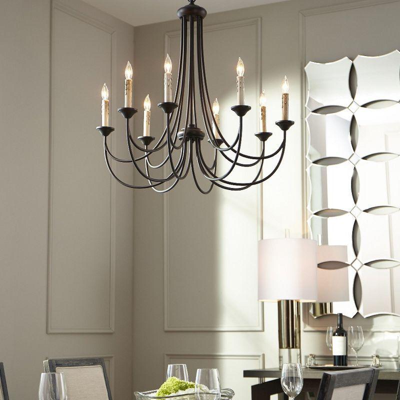 Quorum Lighting Brooks 8-Light Chandelier, Noir Finish, 8 Bulbs, 28.75 Width, 30 Height