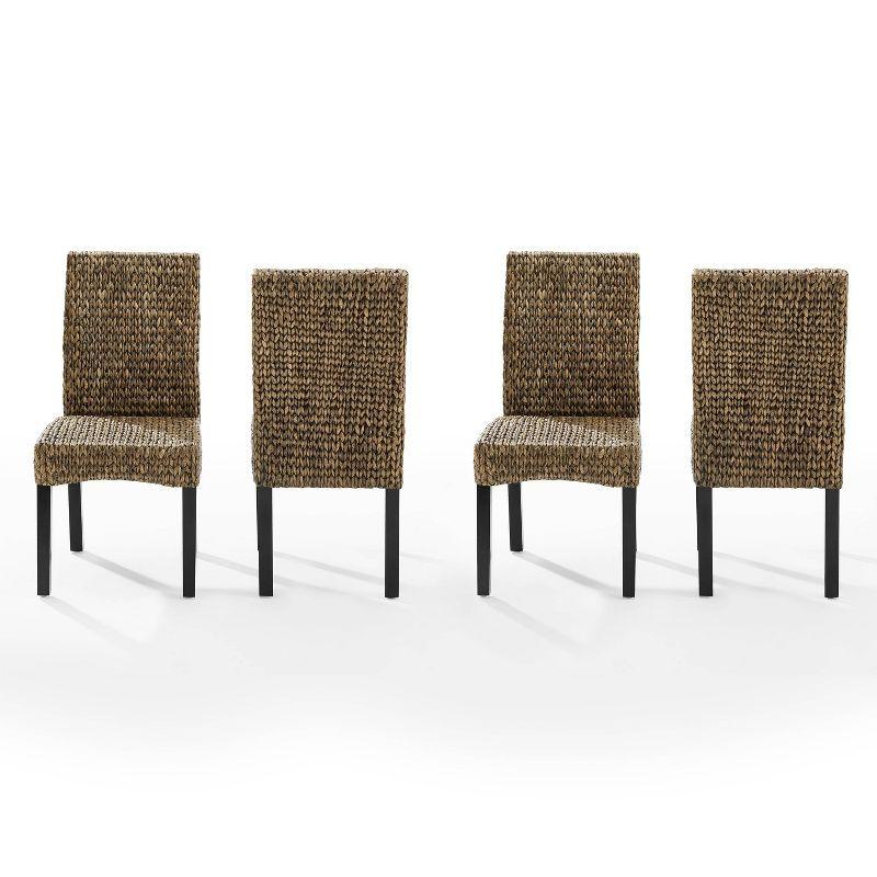 Set of 4 Edgewater Dining Chairs Seagrass/Dark Brown - Crosley