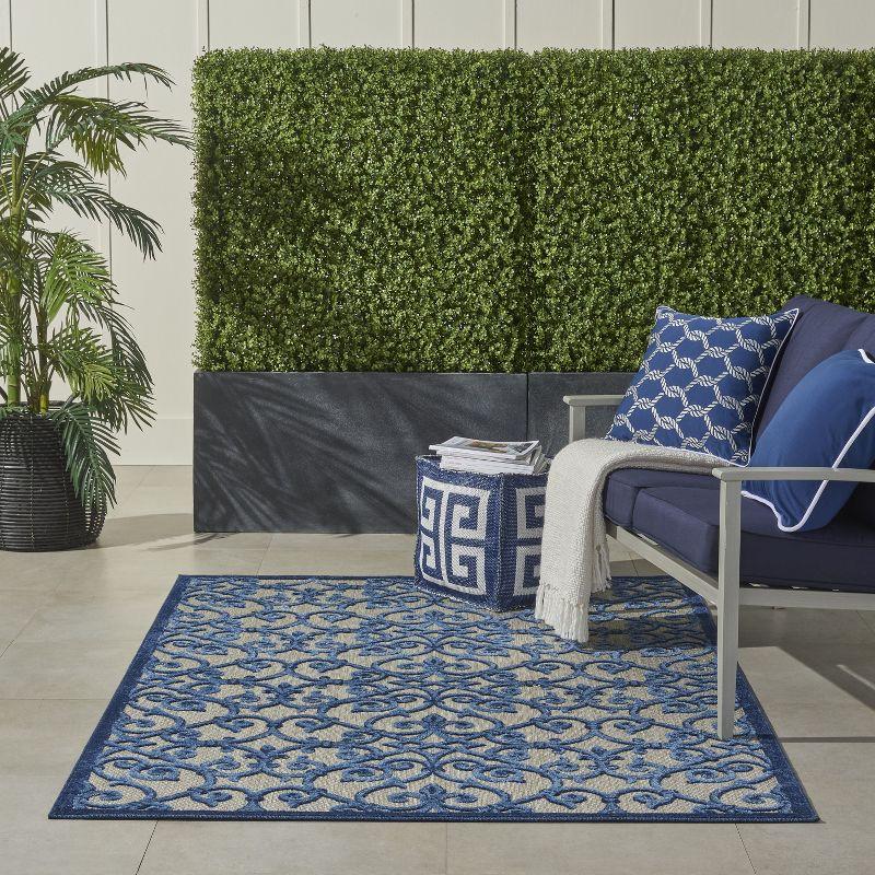 Nourison Aloha Contemporary Scroll Outdoor Rug