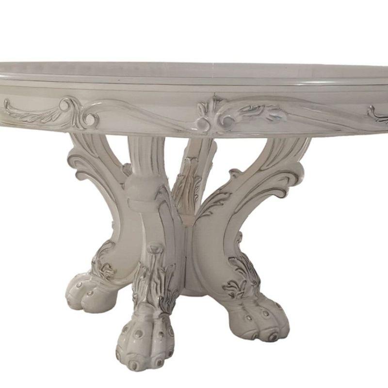 Bone White Extendable Rectangular Wood Dining Table