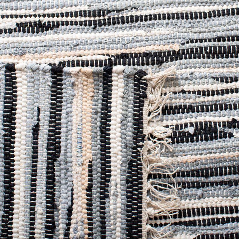Rag Rug RAR129 Hand Woven Indoor Area Rug - Black/Multi - 4'x6' - Safavieh.