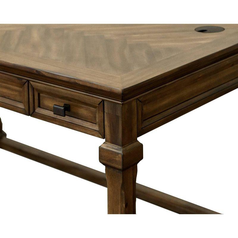 Porter Traditional Wood Writing Desk Brown - Martin Furniture: Elegant Home Office, 54" Width, All-Purpose Drawer