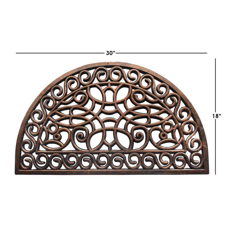 RugSmith Bronze Moulded Trellis Half-round Rubber Doormat Doormat