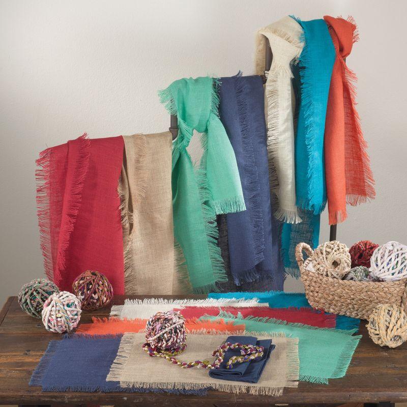 Saro Lifestyle Fringed Jute Tablecloth, Natural, 60" x 60"