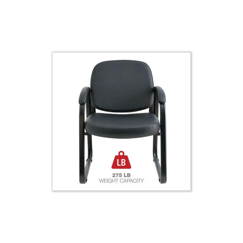 Alera Alera Genaro Series Fabric Half-Back Sled Base Guest Chair, 25" x 24.80" x 33.66", Black Seat, Black Back, Black Base