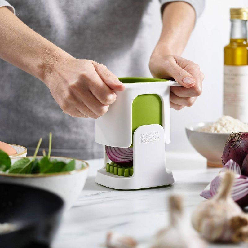 Joseph Joseph ChopCup: Manual Food Chopper with Ergonomic Handle & Stainless Steel Blades, Dishwasher-Safe, White