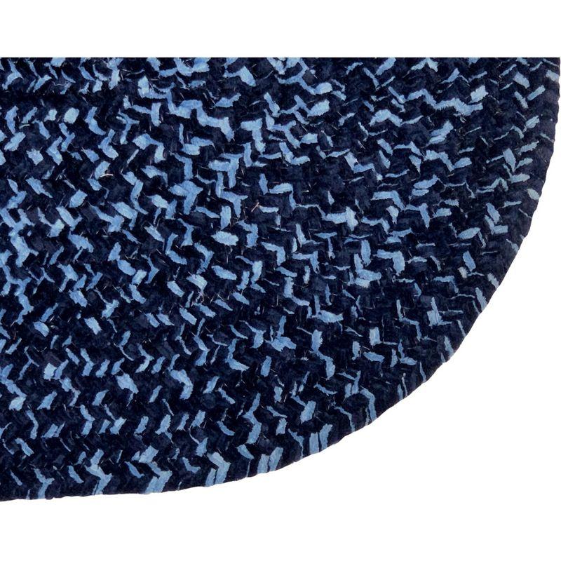 30" x 50" Chenille Tweed Collection Navy & Smoke Blue Reversible Indoor Area Utility Oval Rug - Better Trends