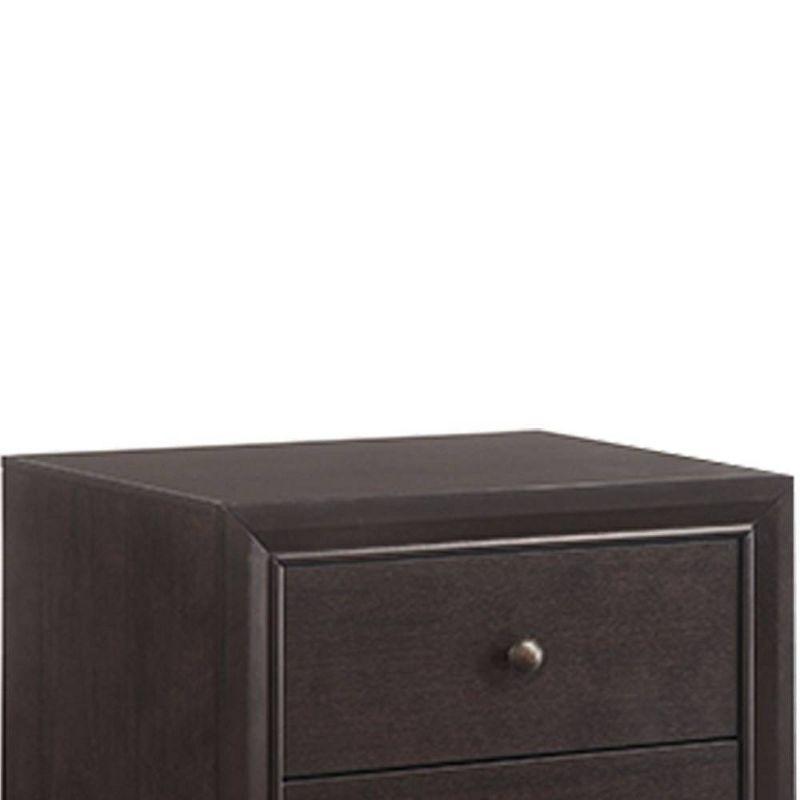 22" Madison Nightstand Espresso - Acme Furniture: 2 Drawer Bedroom Side Table, Wood Veneer, No Assembly Required