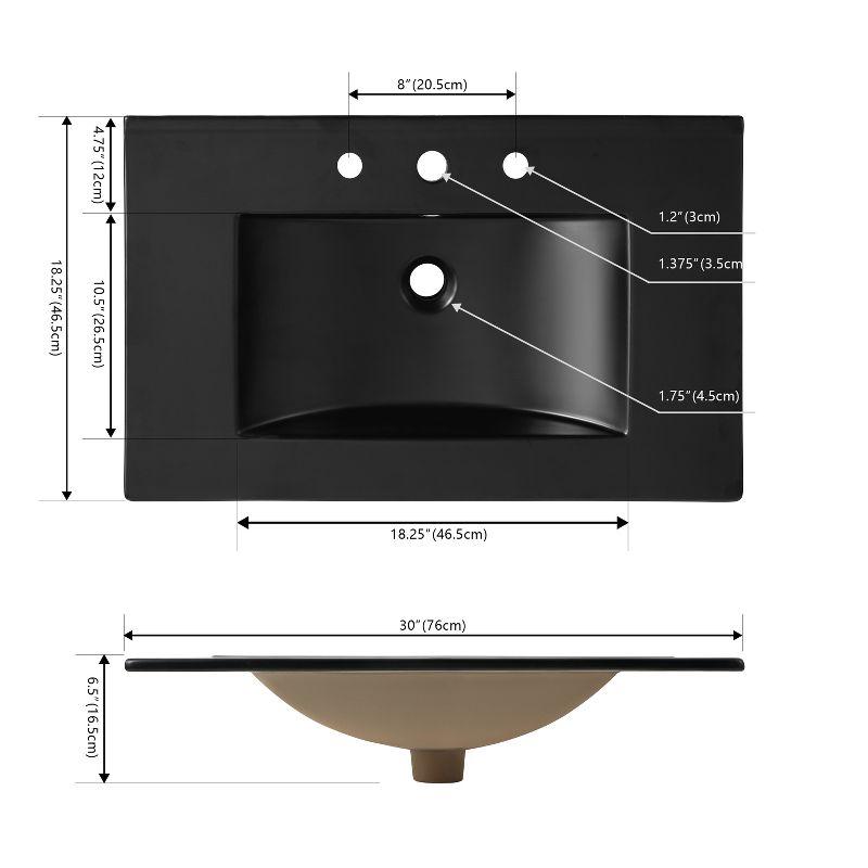 Jonathan Y Ancillary 3-Hole 30" Classic Contemporary Rectangular Ceramic Single Sink Basin Vanity Top