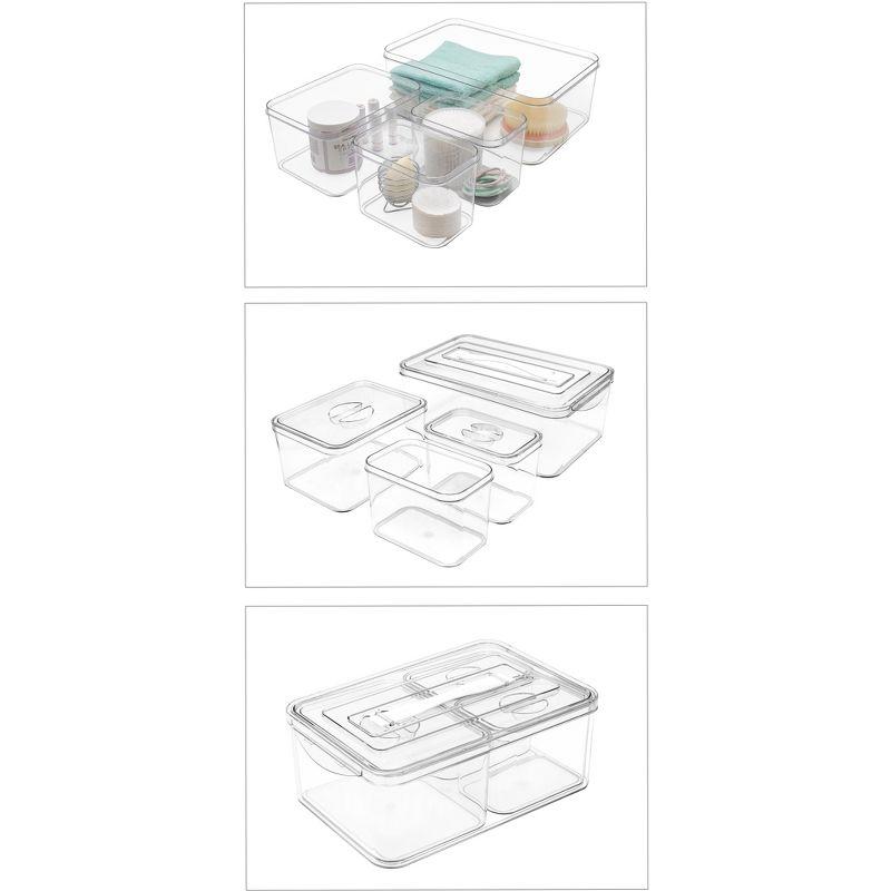 Sorbus 4 Pack Clear Stackable Storage Bins with Lids - Nest for space saving. Perfect for bedroom, bath & more