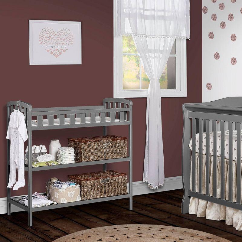 Compact Emily Steel Grey Changing Table with Safety Strap