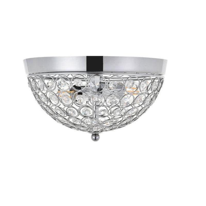 Elegant Lighting Taye 2 light Chrome Flush Mount