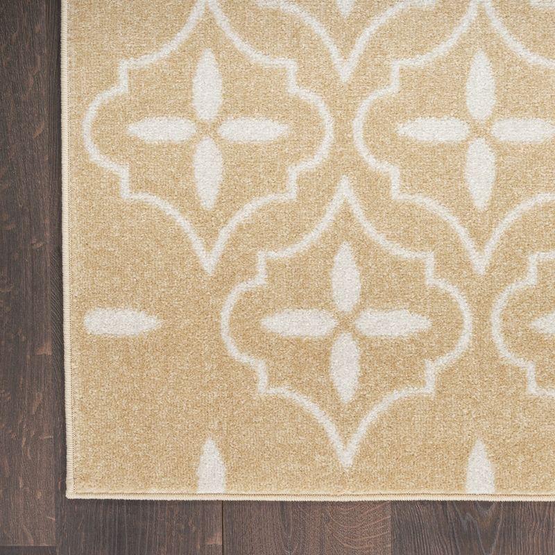 Nourison Essentials Moroccan Modern Indoor Outdoor Rug Beige Ivory 6' x 9'