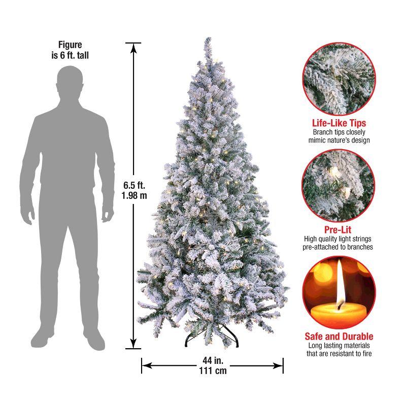 6.5' Prelit Snowy Mixed Pine Artificial Christmas Tree Clear Lights - National Tree Company