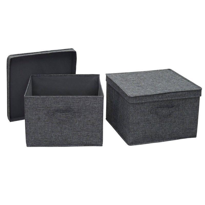 Household Essentials Household Essentials Wide Storage Box Fabric Bin (Set of 2)