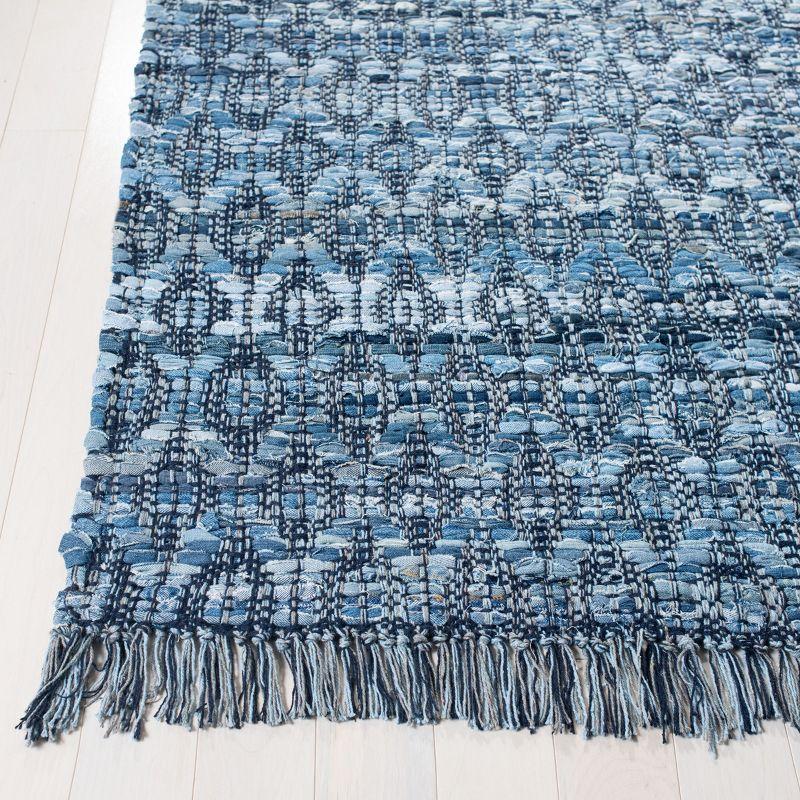 Coastal Breeze Blue Cotton Flatweave 5' x 8' Area Rug