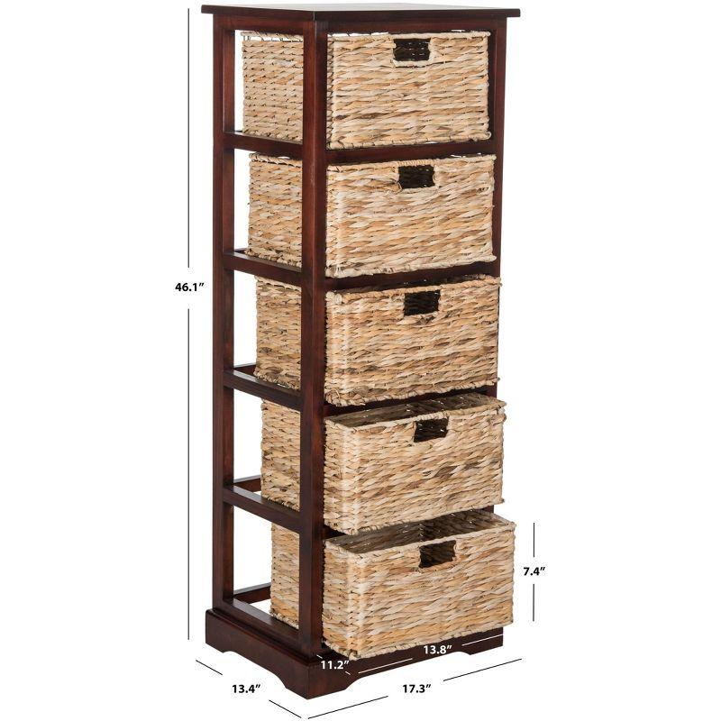 Vedette 5 Wicker Basket Storage Tower - AMH5739 - Cherry - Safavieh Couture