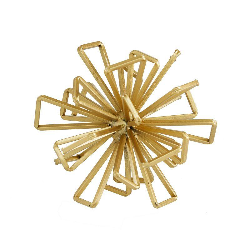 Olivia & May Set of 3 Geometric 3D Star Metal Sculptures Gold: Iron Tabletop Decor, Indoor Accent