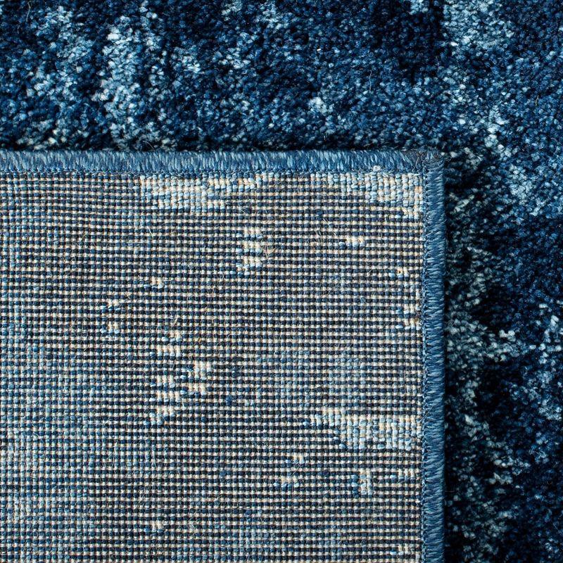 Luxurious Abstract Light Blue Square Shag Rug 4' x 4'