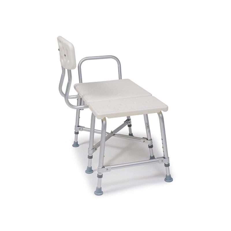 Graham Field 7925A-1 Lumex Reliable Plastic Bariatric Adjustable Transfer Shower Bench Seat with Drain Holes and Durable Backrest, White