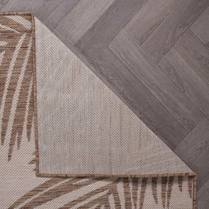 World Rug Gallery Contemporary Distressed Leaves Textured Flat Weave Indoor/Outdoor Area Rug - BROWN 7'10"X10'