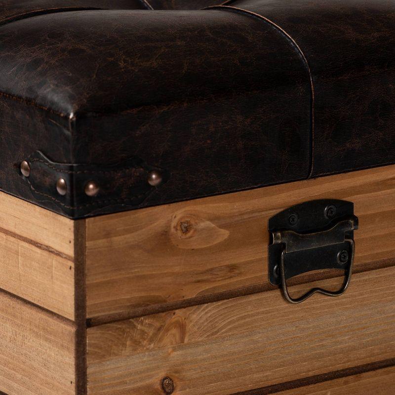 Skyline Decor Edmund Faux Leather Ottoman