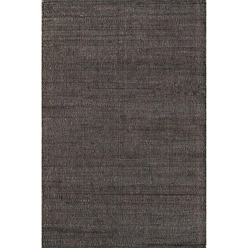 Nuloom 6x9 Elfriede Jute & Cotton Hand Woven Indoor Area Rug, Charcoal, Solid Rustic Farmhouse Style Natural Fiber Bedroom, Living Room,