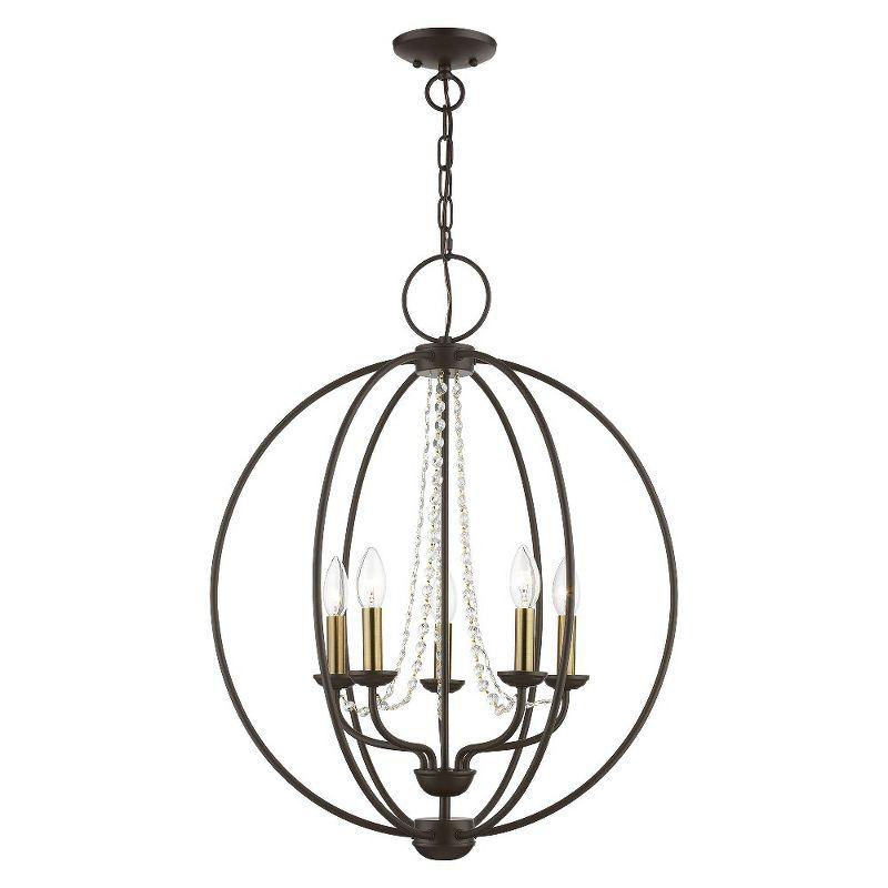 Livex Lighting Arabella 5 - Light Chandelier in  Bronze/Antique Brass