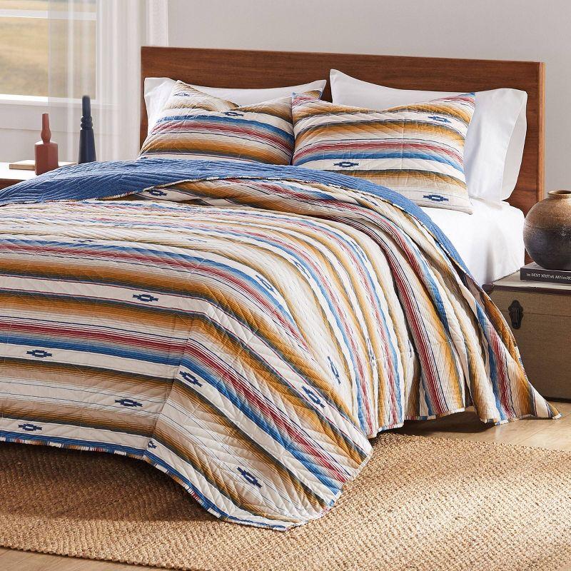 Greenland Home Fashions Painted Desert Sapphire Quilt Bedding Set