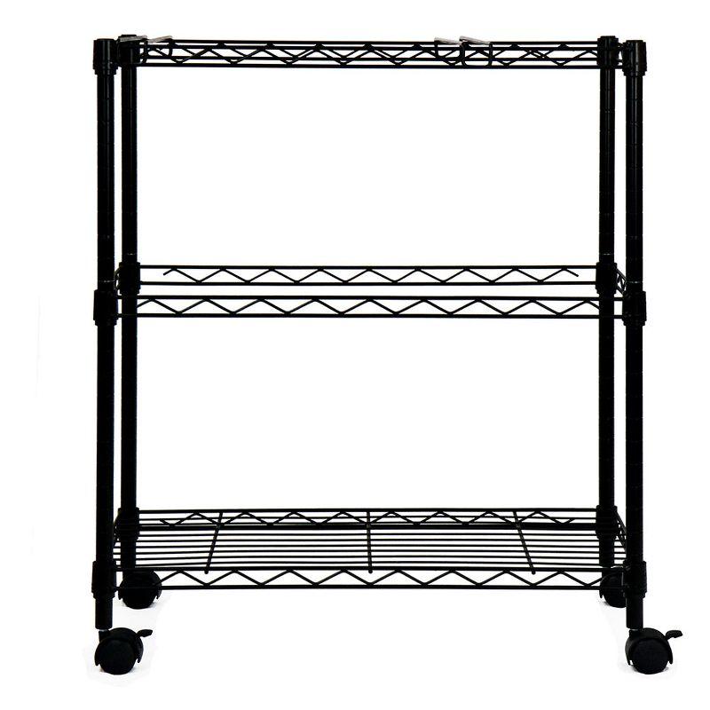 Oceanstar Portable 2-Tier Metal Rolling File Cart