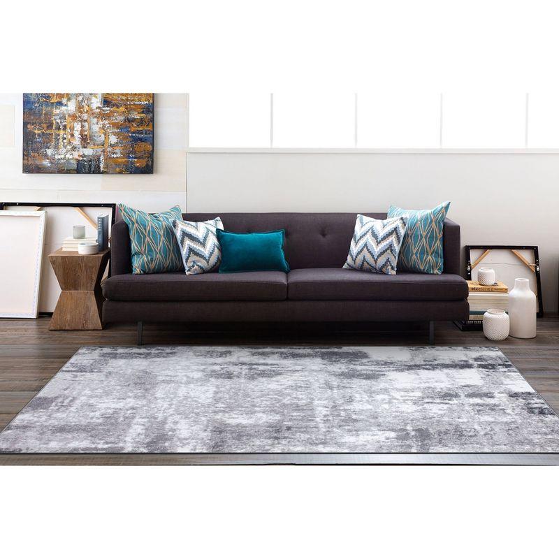 World Rug Gallery Contemporary Abstract Distressed Area Rug